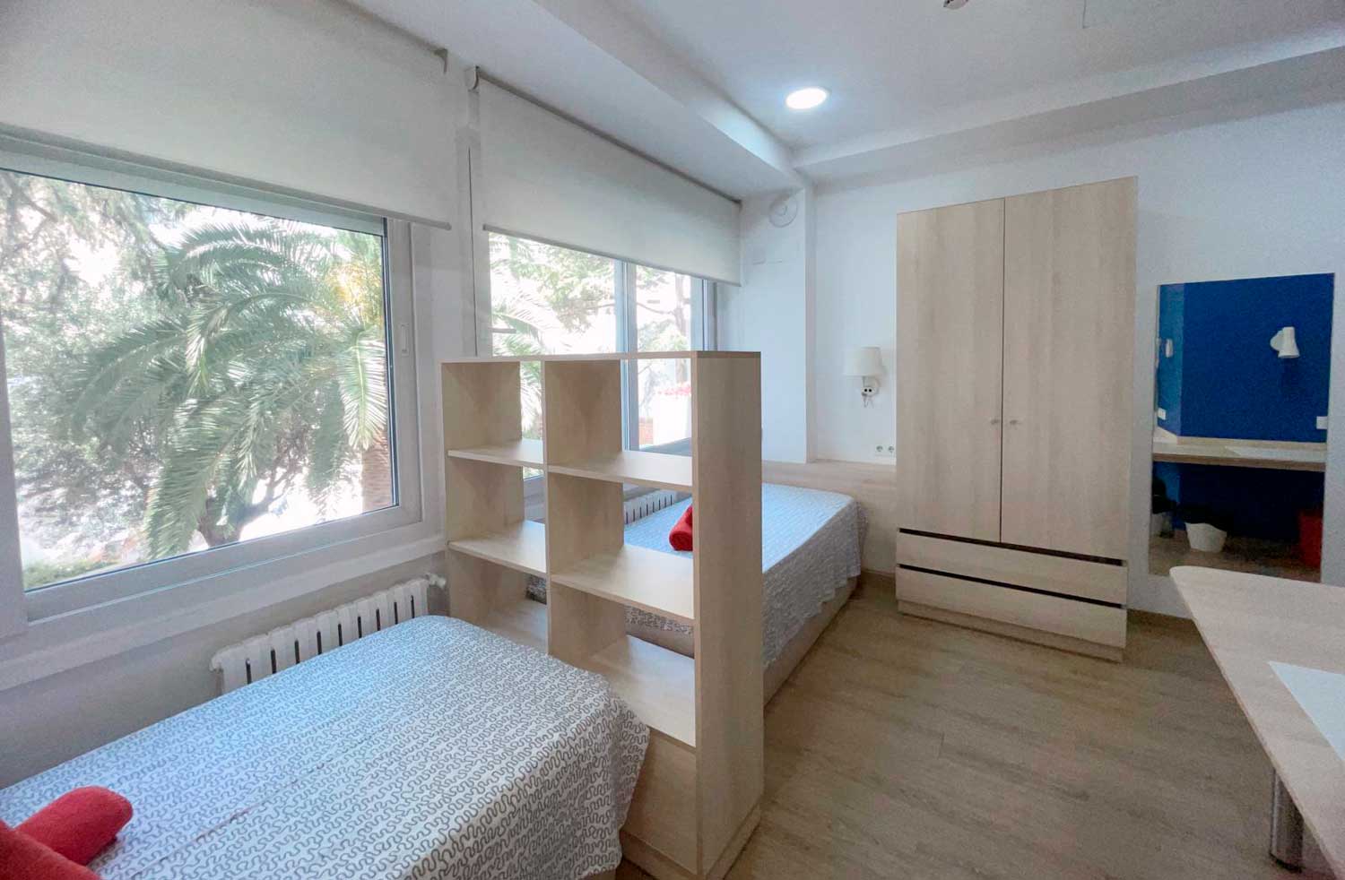Habitación doble de la residencia Anunciata de Valencia